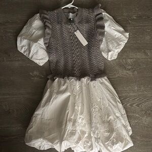 Elegant Gray and White Dress